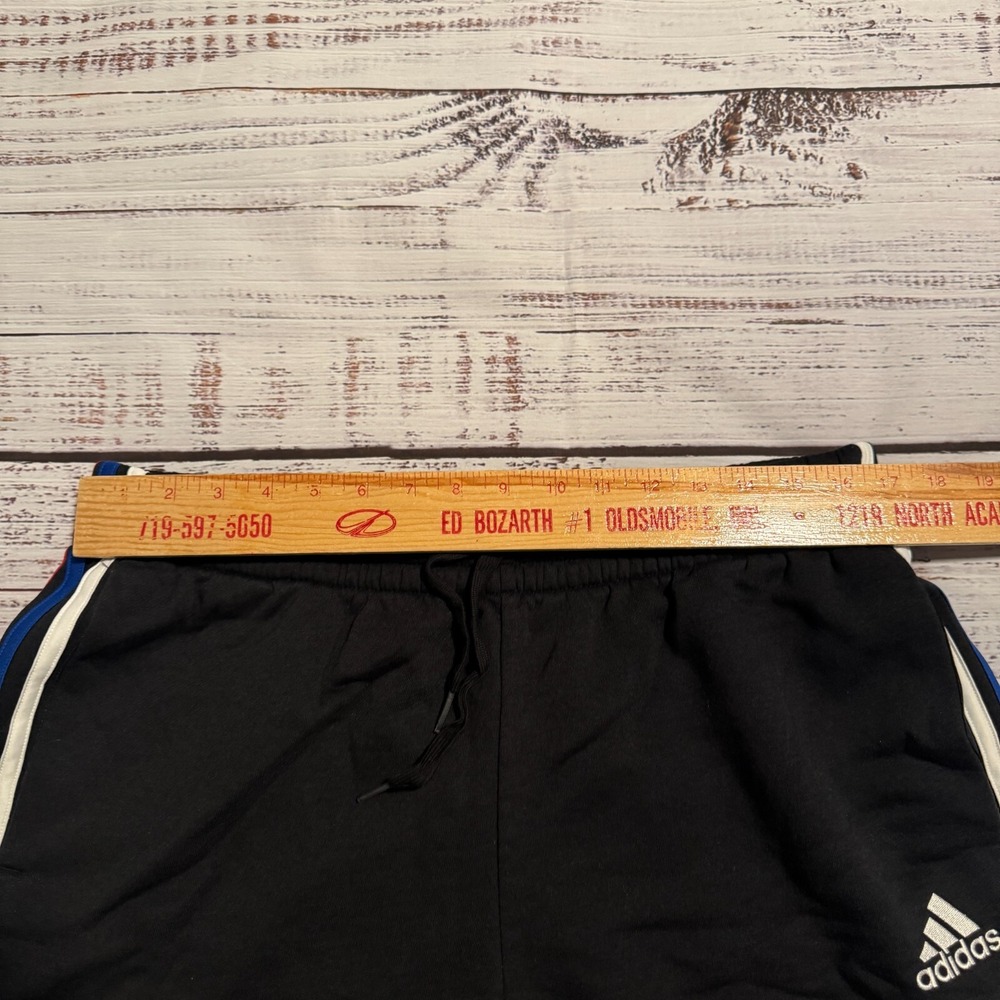 Adidas Sweat Shorts Black Activewear Striped Men's Size XL - Picture 7 of 12